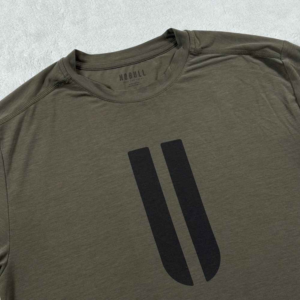 NOBULL Mens Performance Training T-Shirt Olive Green Heathered Gym Crossfit M